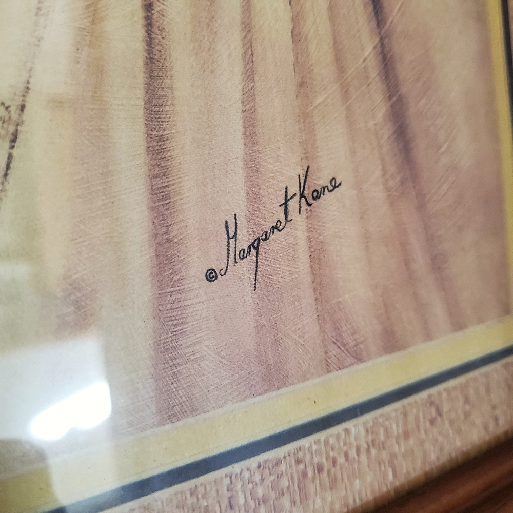 A little Kiss antique framed art by Margaret Kane - Picture 2 of 2
